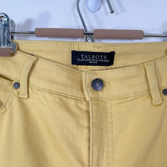 Talbots  Womens Size 10P Flawless Five Pocket Slim Ankle Mustard Jeans - Picture 8 of 14
